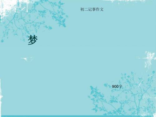 初二记事作文《梦》900字(总12页PPT)