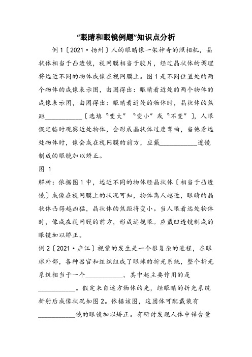 “眼睛和眼镜例题”知识点分析