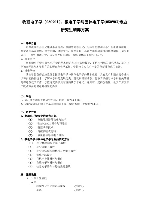 080903微电子专业研究生培养方案-南京大学研究生院