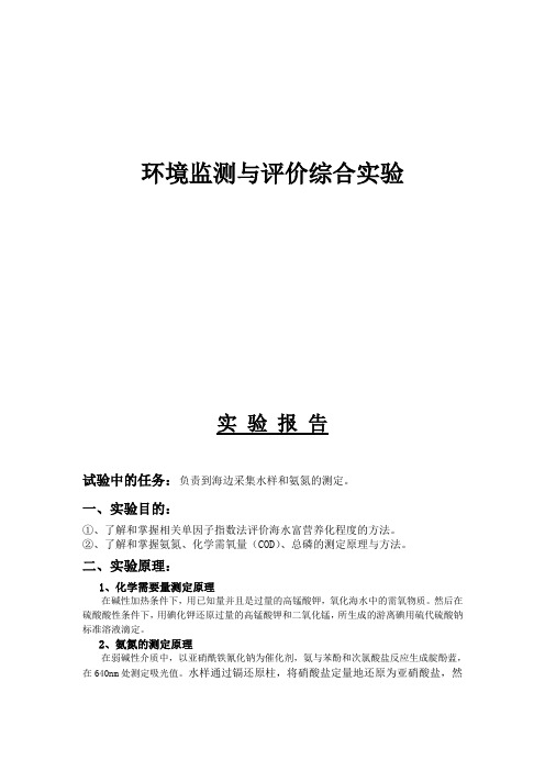 环境监测与评价综合实验