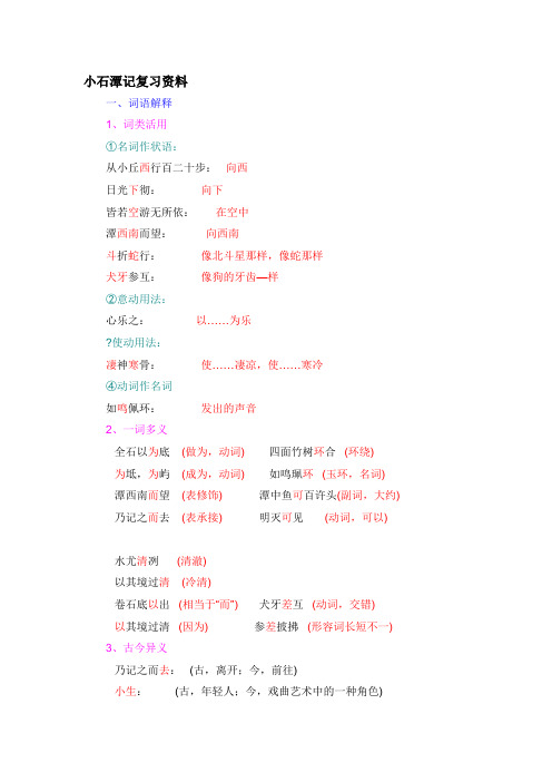 小石潭记复习资料