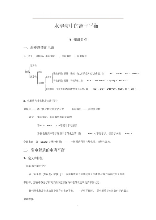 水溶液中的离子平衡-讲义-最新