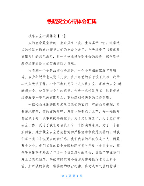 铁路安全心得体会汇集