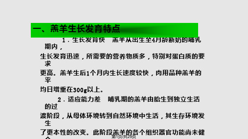 羔羊的饲养管理PPT课件