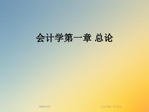 会计学第一章 总论