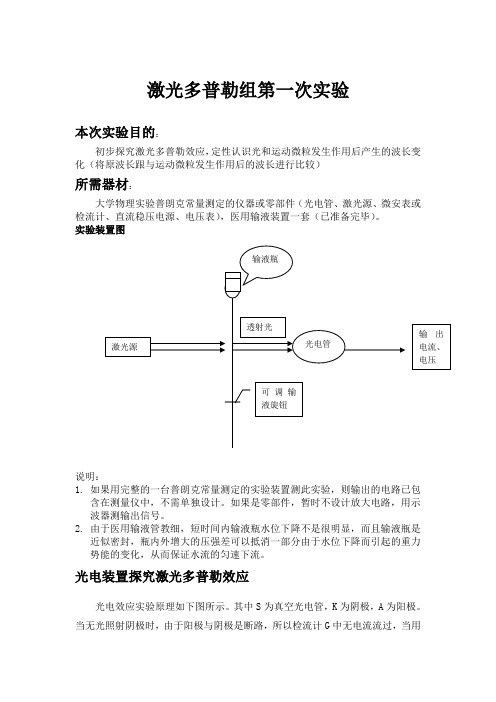 激光多普勒组第一次实验