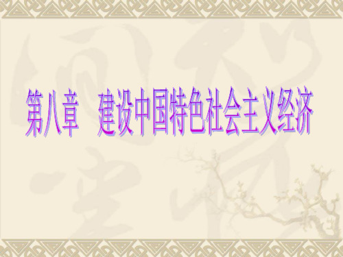 第八章 建设中国特色社会主义经济