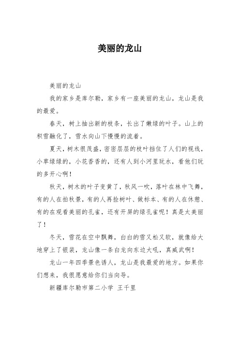 小学三年级作文：美丽的龙山804