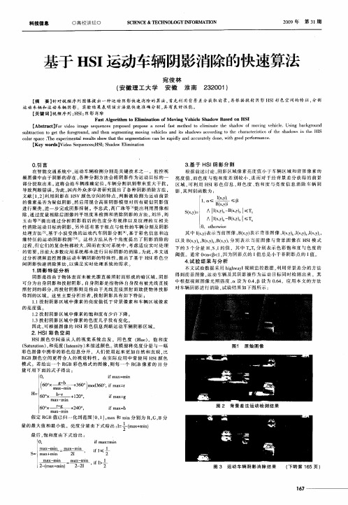 基于HSI运动车辆阴影消除的快速算法