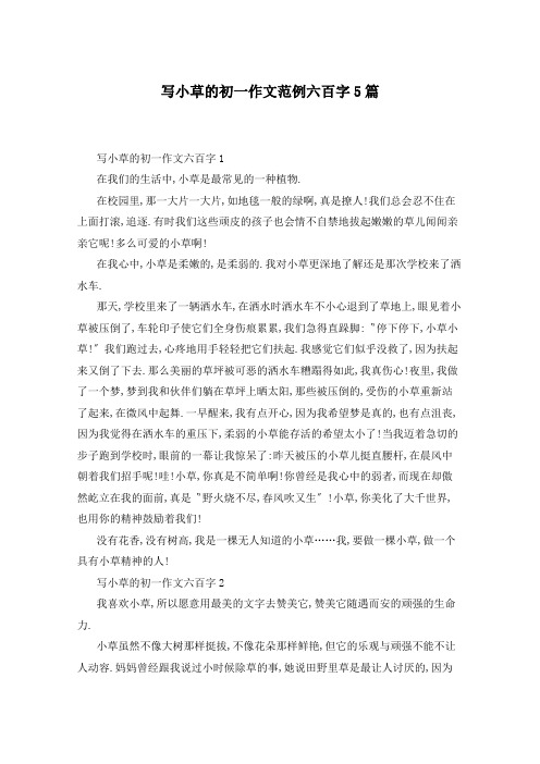 写小草的初一作文范例六百字5篇
