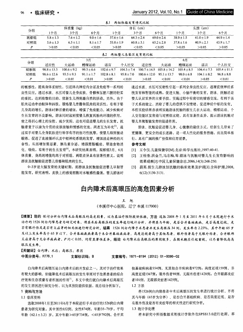 白内障术后高眼压的高危因素分析