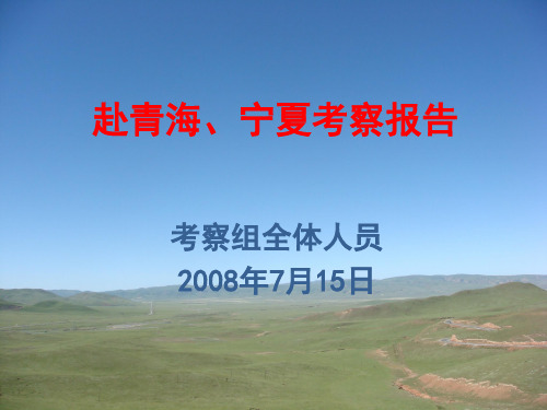 赴青海、宁夏考察报告