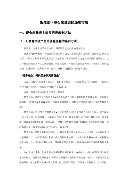 现金流量表编制方法及检查方法