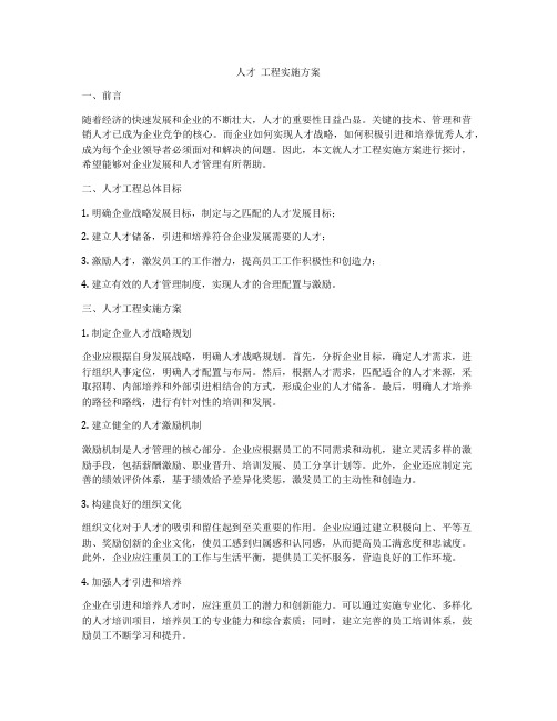 人才  工程实施方案