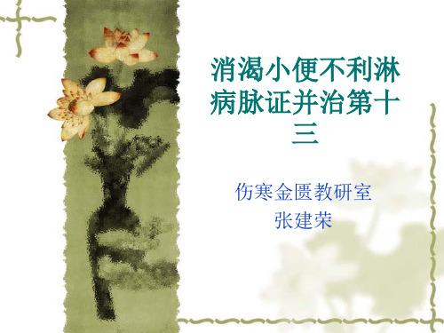 消渴小便不利淋病脉证并治第十三 金匮 课件