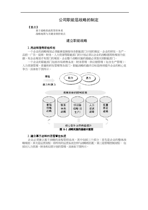 公司职能层战略的制定