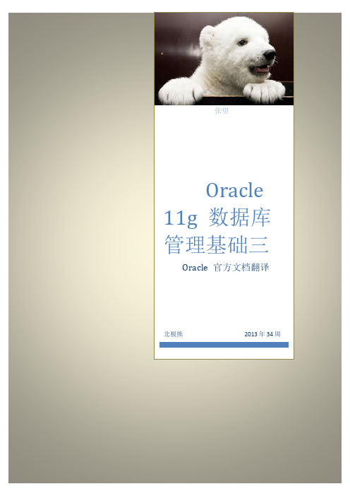 Oracle 11g -数据库管理基础三
