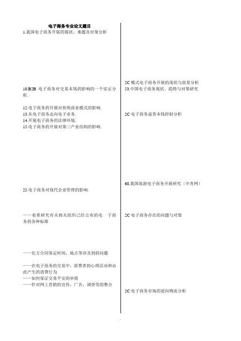 电子商务专业论文题目 