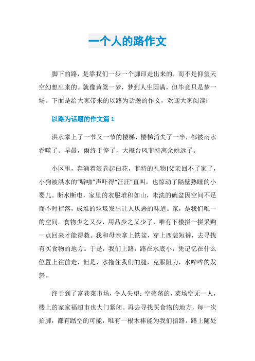 一个人的路作文