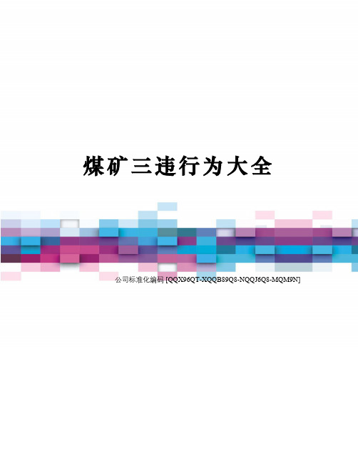 煤矿三违行为大全