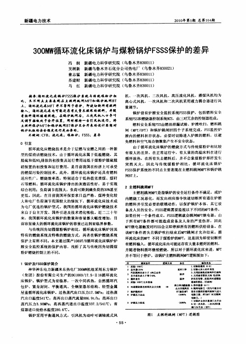 300MW循环流化床锅炉与煤粉锅炉FSSS保护的差异