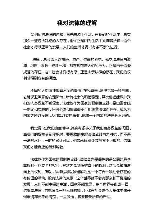 我对法律的理解