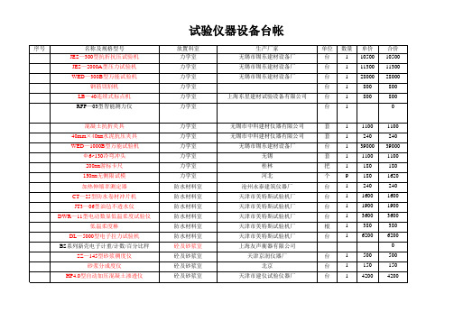 试验仪器台账