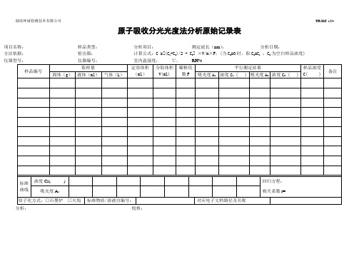 原子吸收原始记录