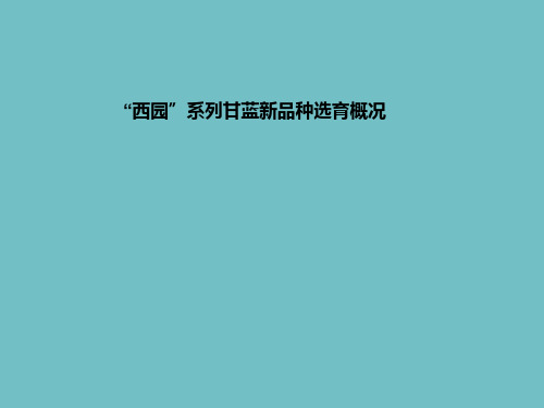 西园系列甘蓝新品种的选育
