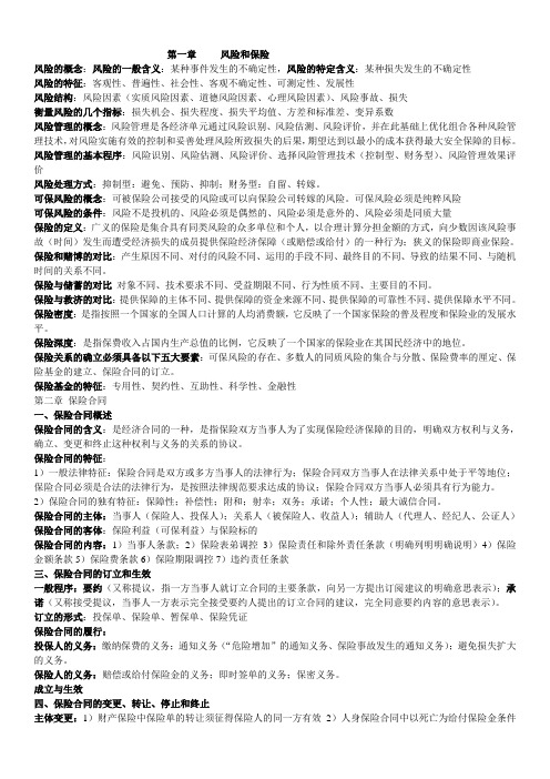 保险学(精炼总结)