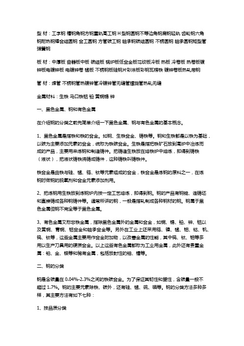 钢材的种类