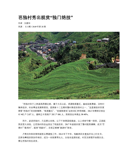 岜独村秀出脱贫“独门绝技”