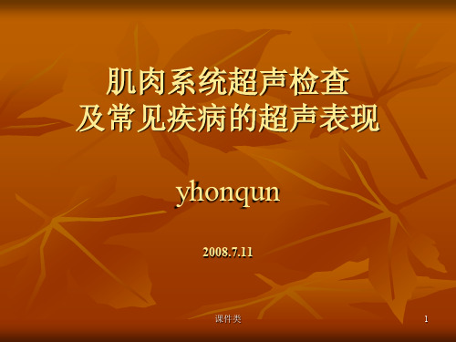 肌肉系统超声检查及常见疾病的超声表现(内容详实)