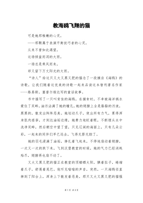 教海鸥飞翔的猫_高二作文