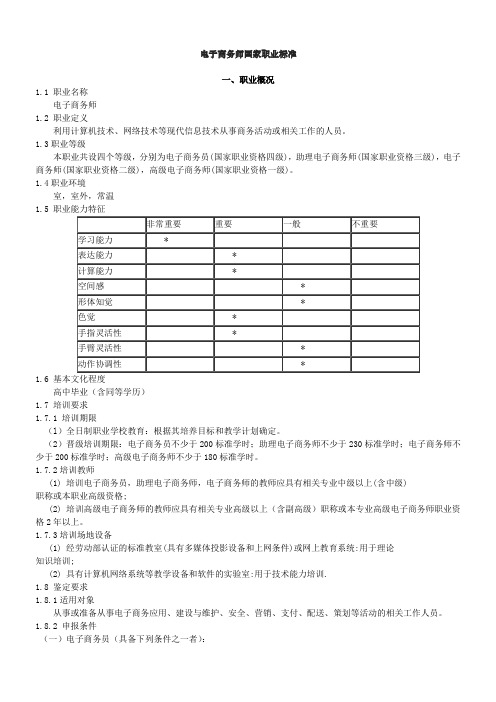 电子商务师国家职业标准