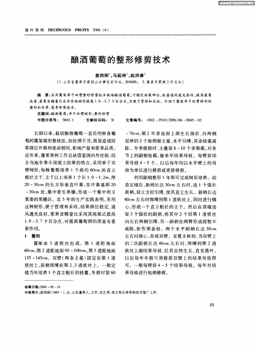 酿酒葡萄的整形修剪技术
