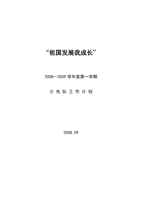 08-09第一学期大队计划