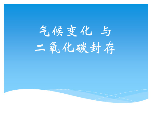 气候变化与二氧化碳捕集与封存精品PPT课件