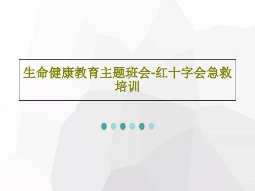 生命健康教育主题班会-红十字会急救培训67页PPT