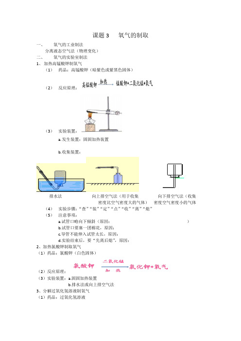 氧气的制取笔记