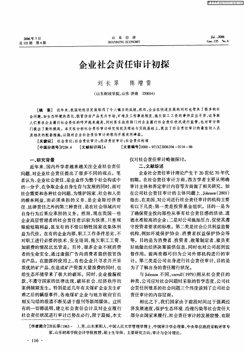 企业社会责任审计初探