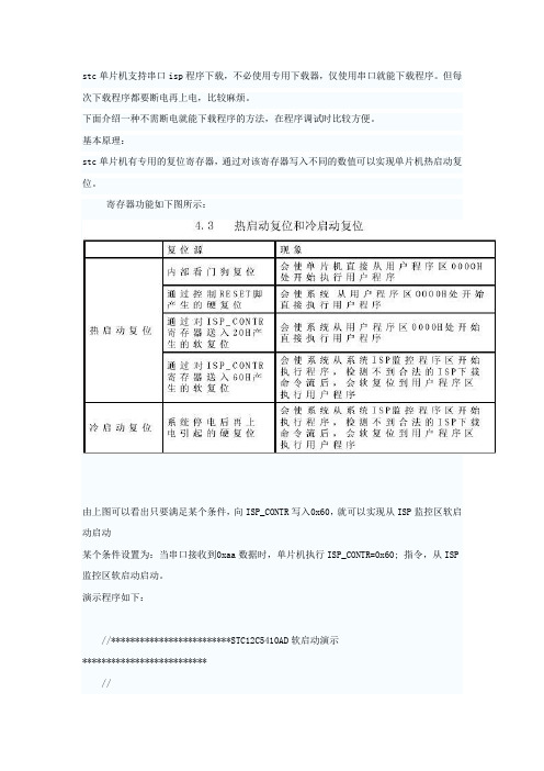 stc单片机支持串口isp程序下载