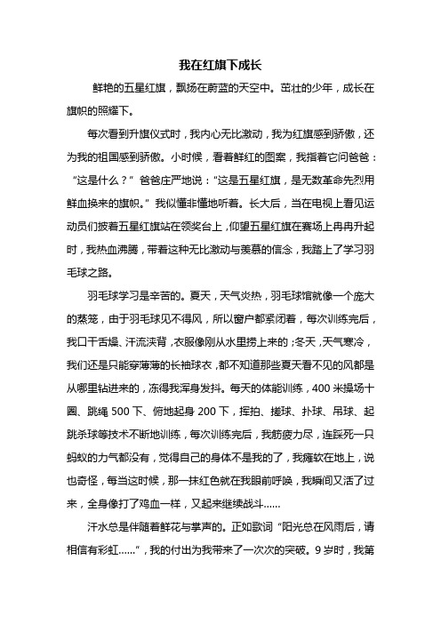 五年级作文：我在红旗下成长作文800字