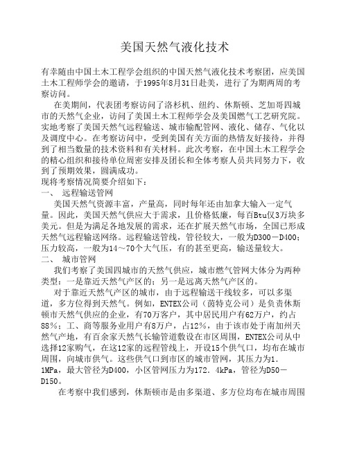美国天然气液化技术