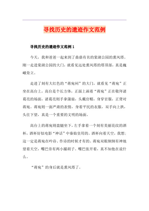 寻找历史的遗迹作文范例