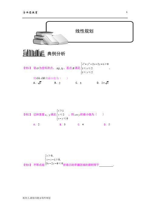 学而思高中数学5-最值问题之线性规划