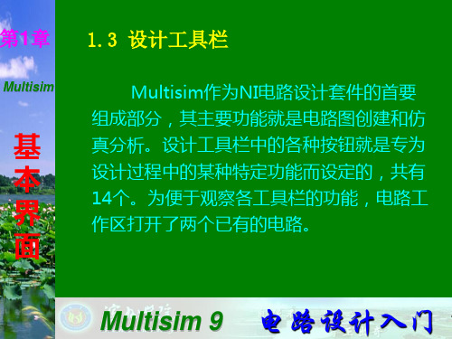 Multisim9电子技术基础仿真实验第一章 三设计工具栏