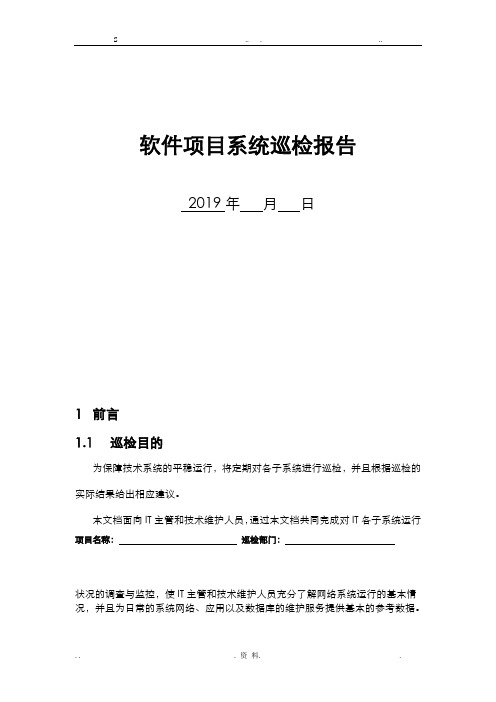软件项目系统巡检报告