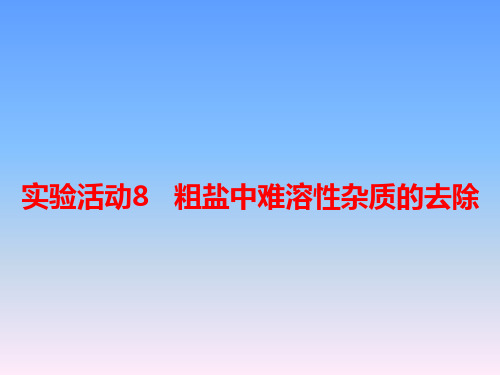人教版九年级化学下册第11单元教学课件：实验活动8 粗盐中难溶性杂质的去除(共10张PPT)