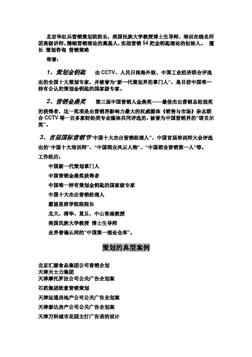 华红兵策划案例